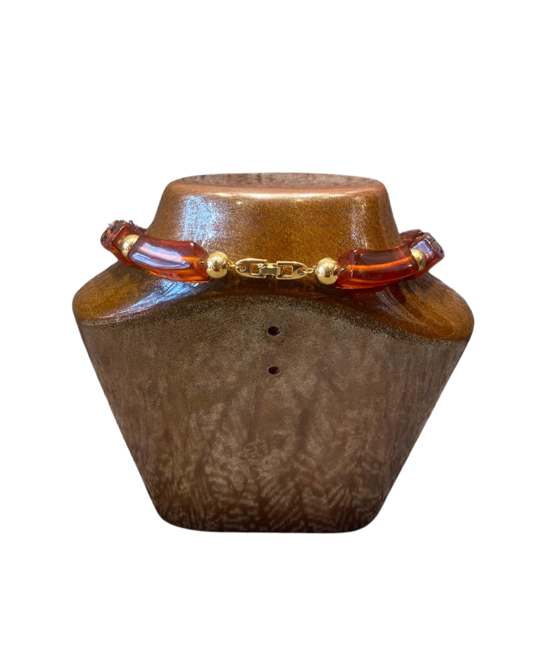 Collier en bakélite avec perle doré Napier