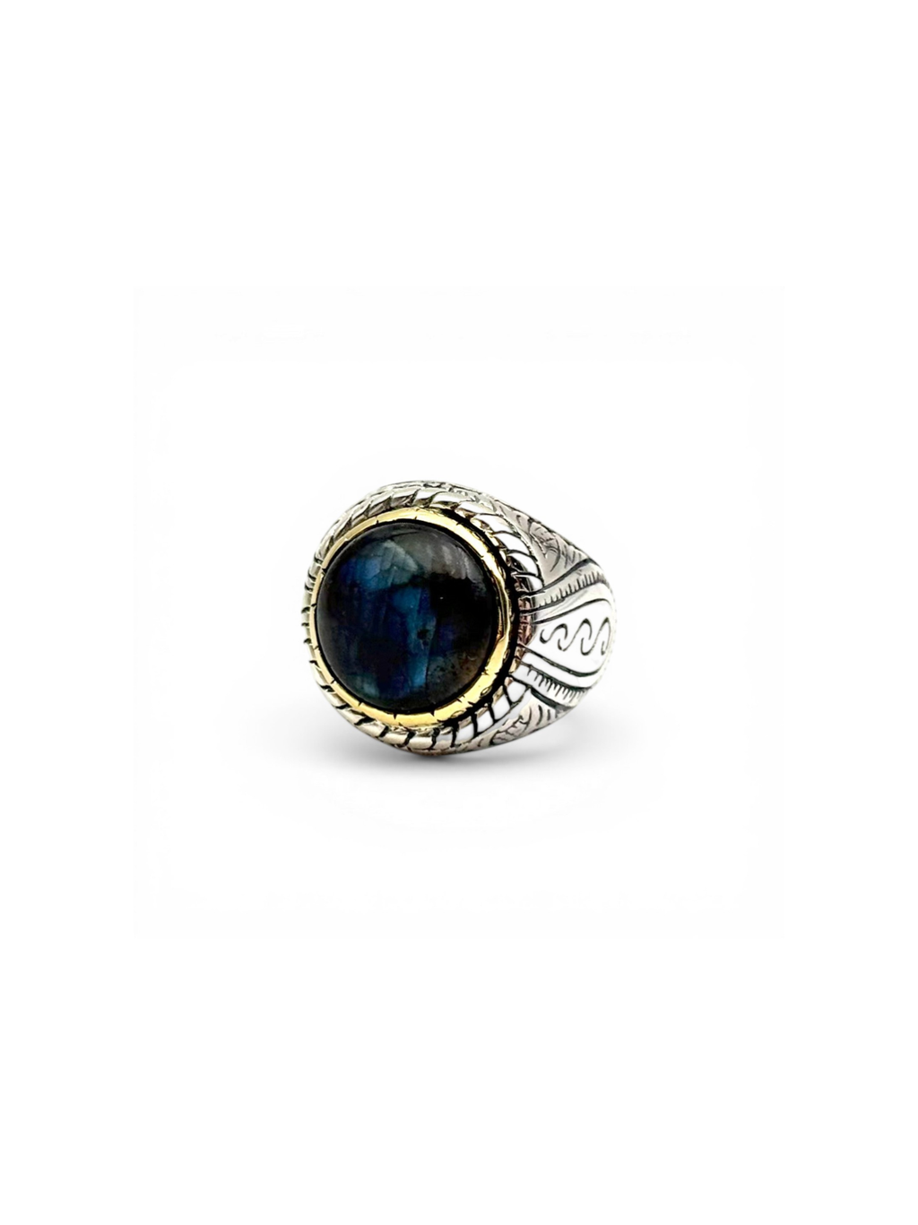 Bague labradorite reflets bleus