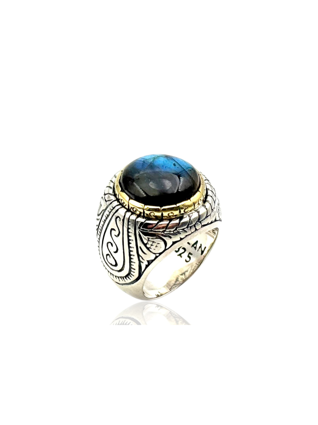 Bague labradorite reflets bleus