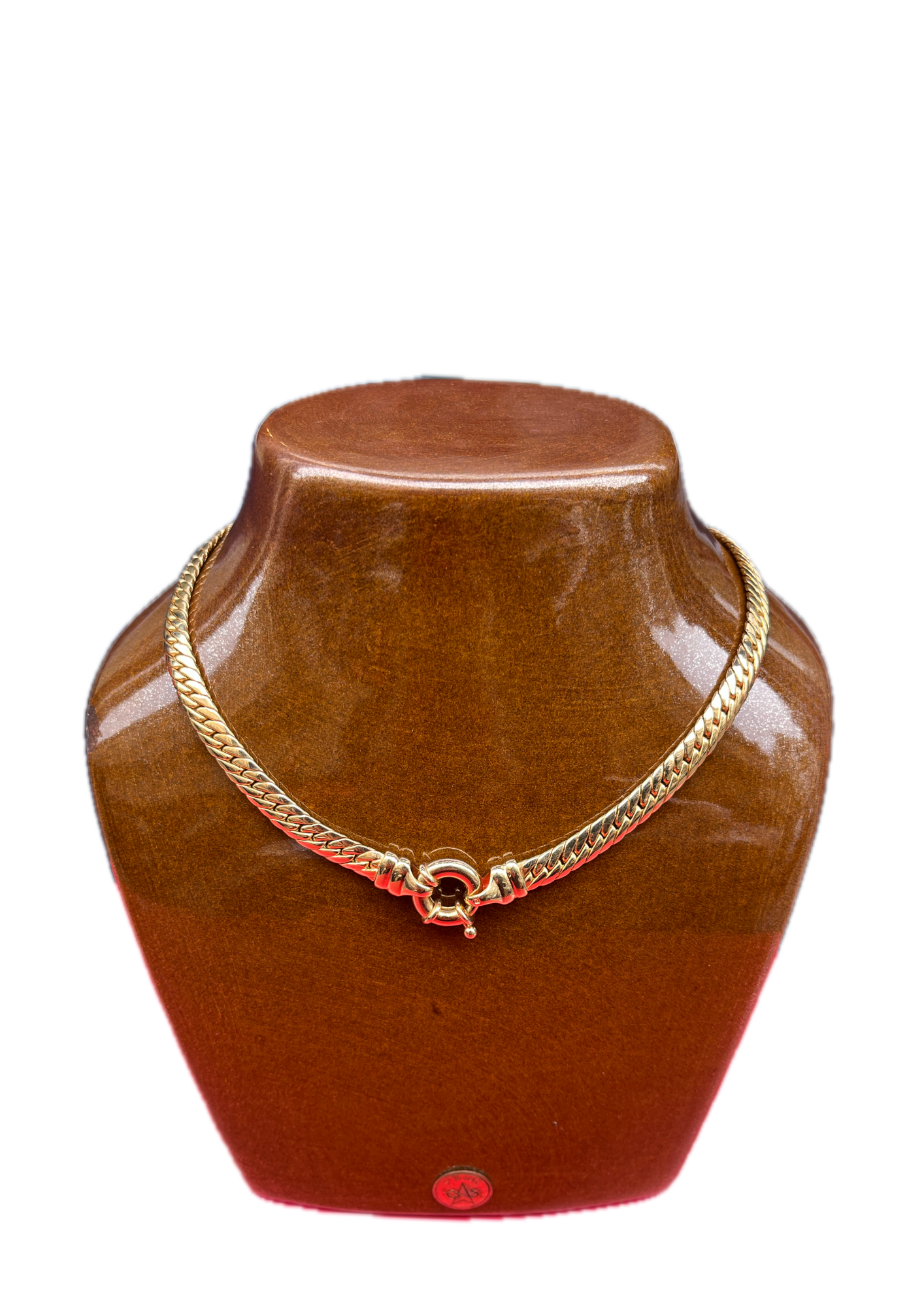 Collier doré à maillons plats