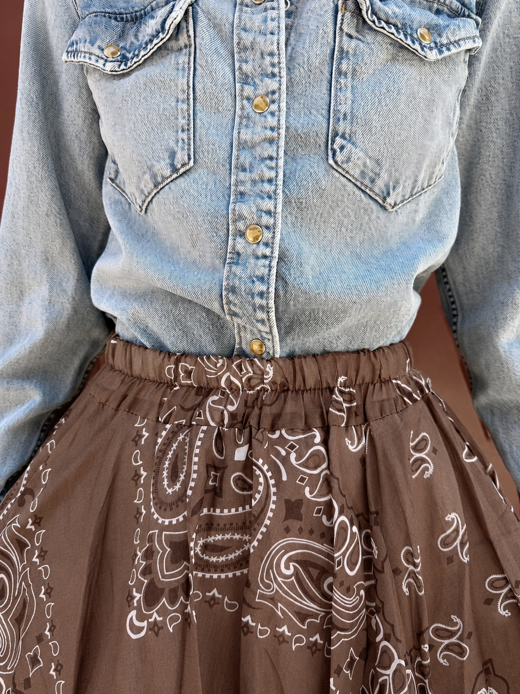 Jupe style bandana marron