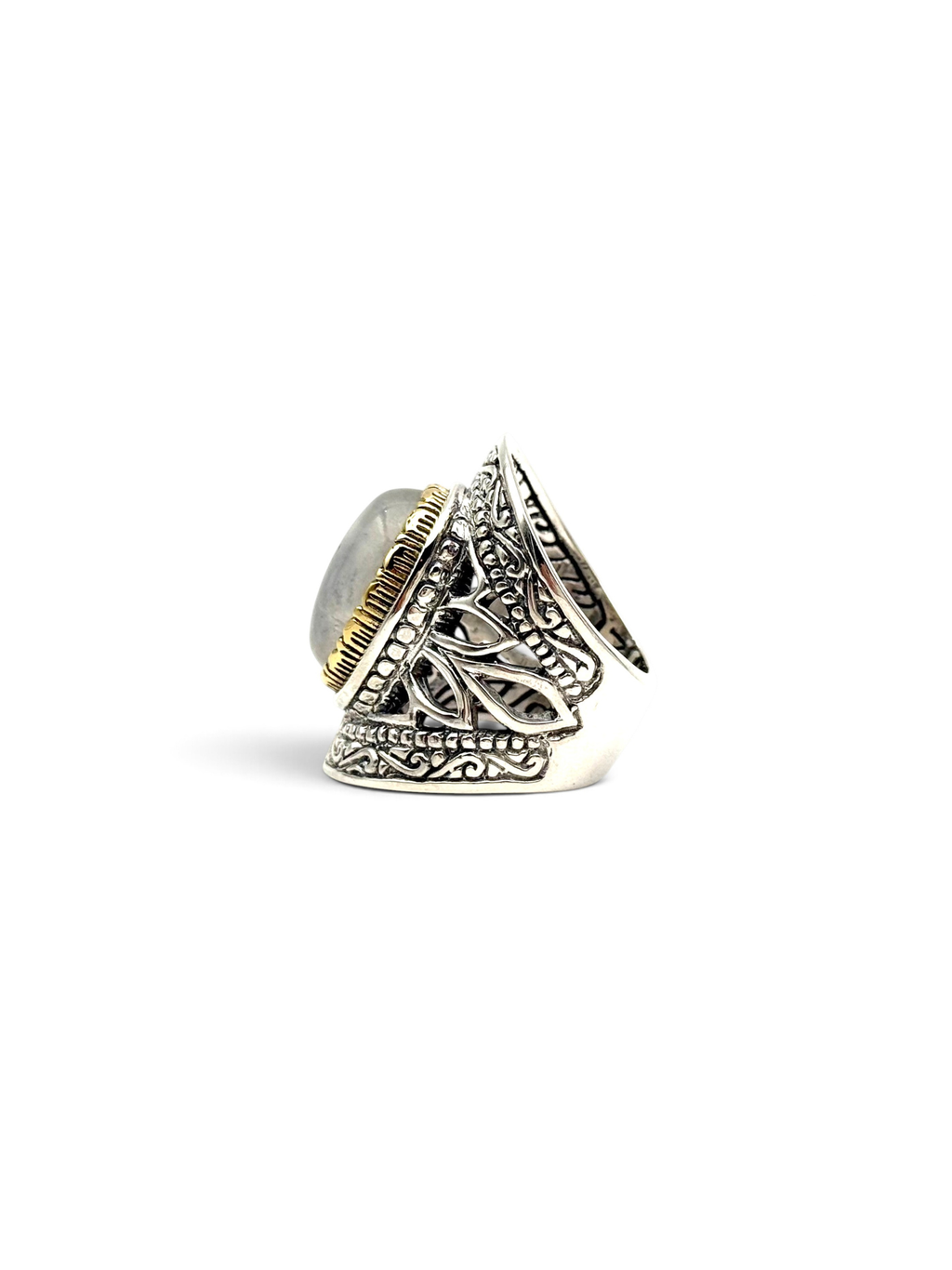 Bague pierre de lune bleue
