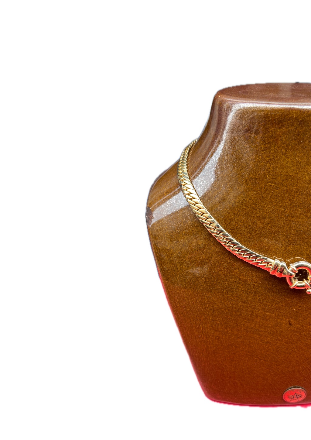 Collier doré à maillons plats