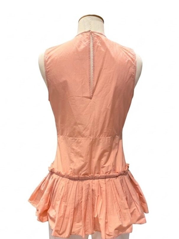 Top Marni à basque en coton rose poudré