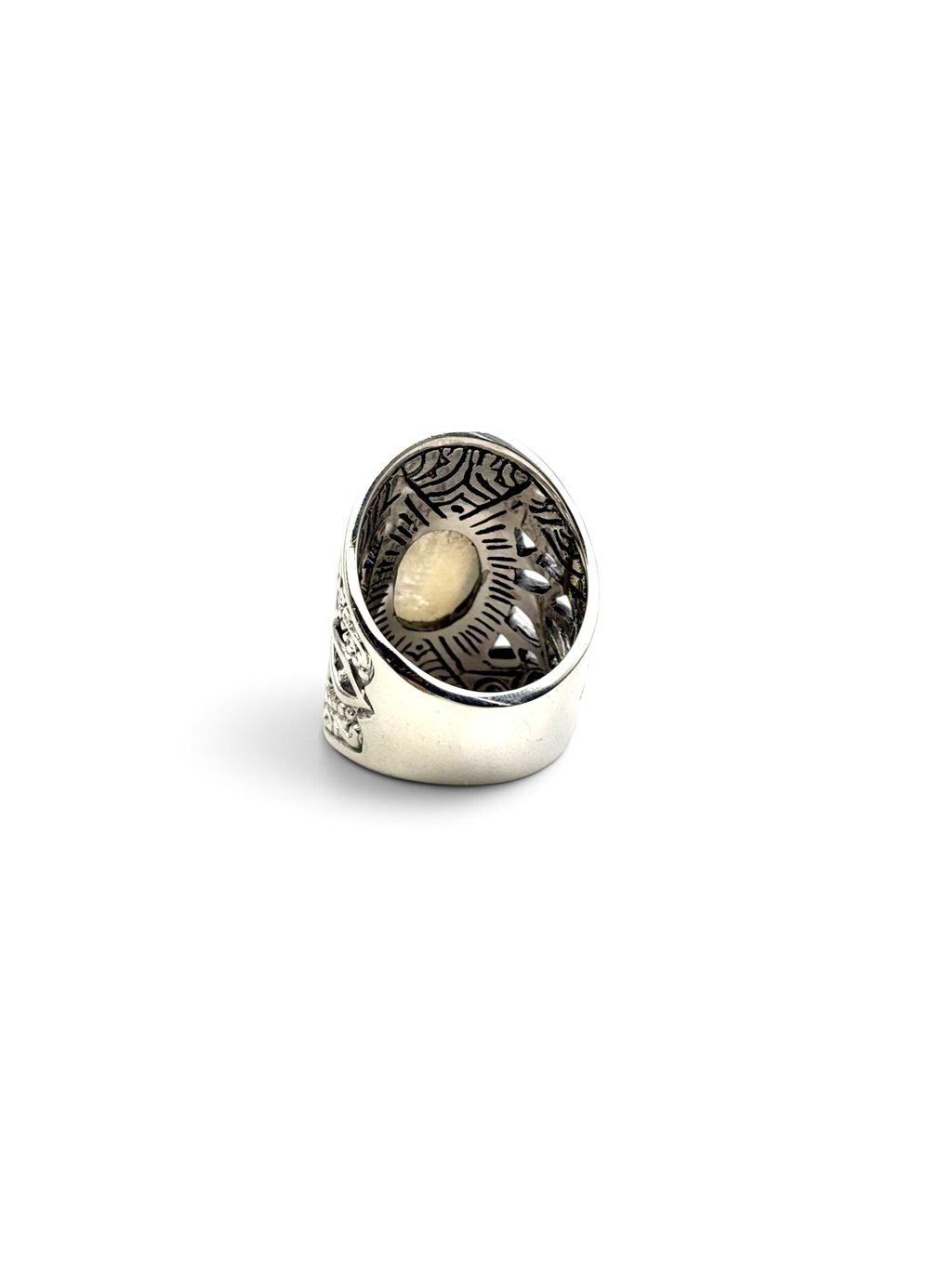 Bague pierre de lune bleue