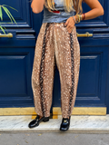 Pantalon large motif biche