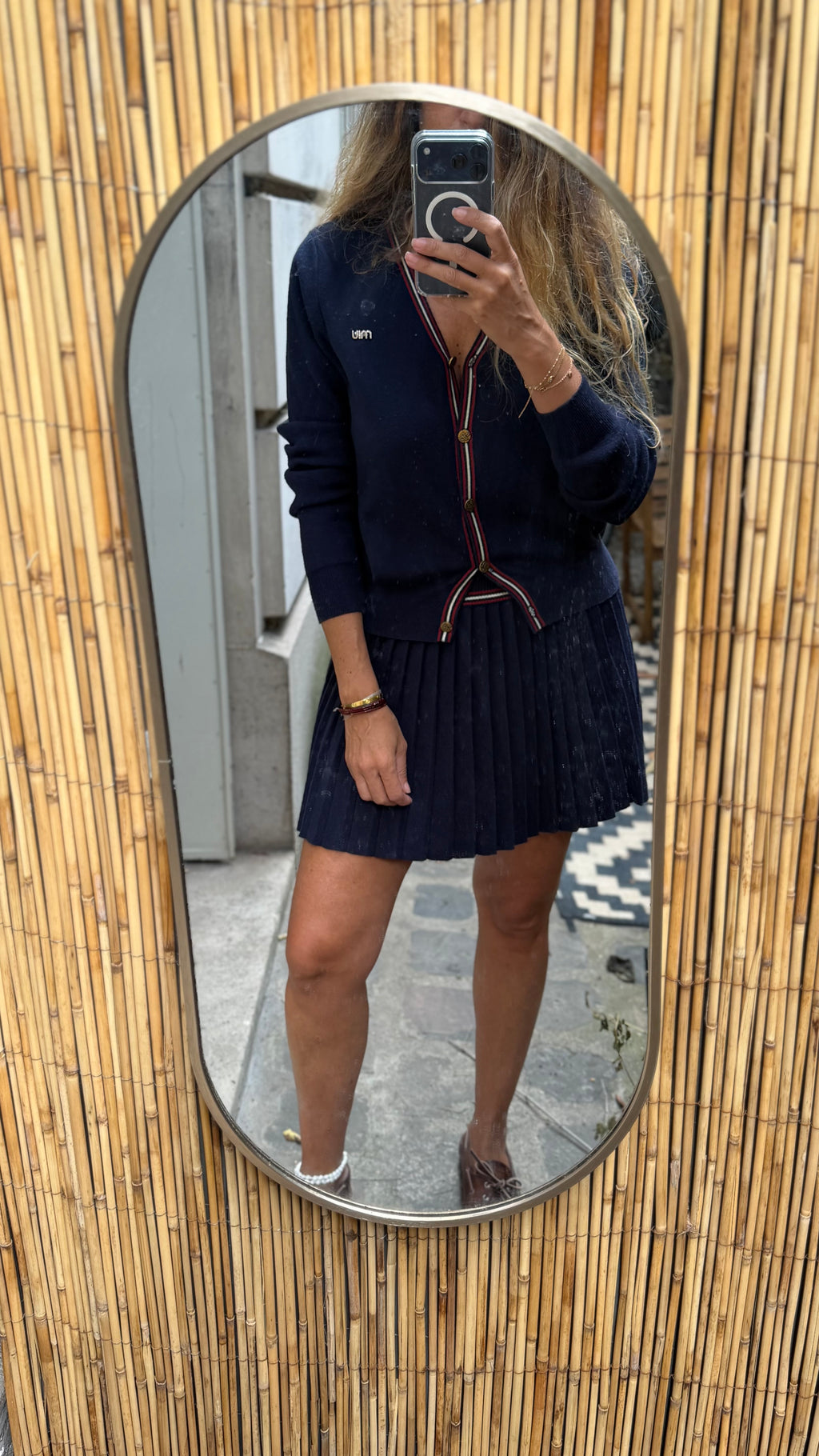 Ensemble Miu Miu – Cardigan & jupe plissée