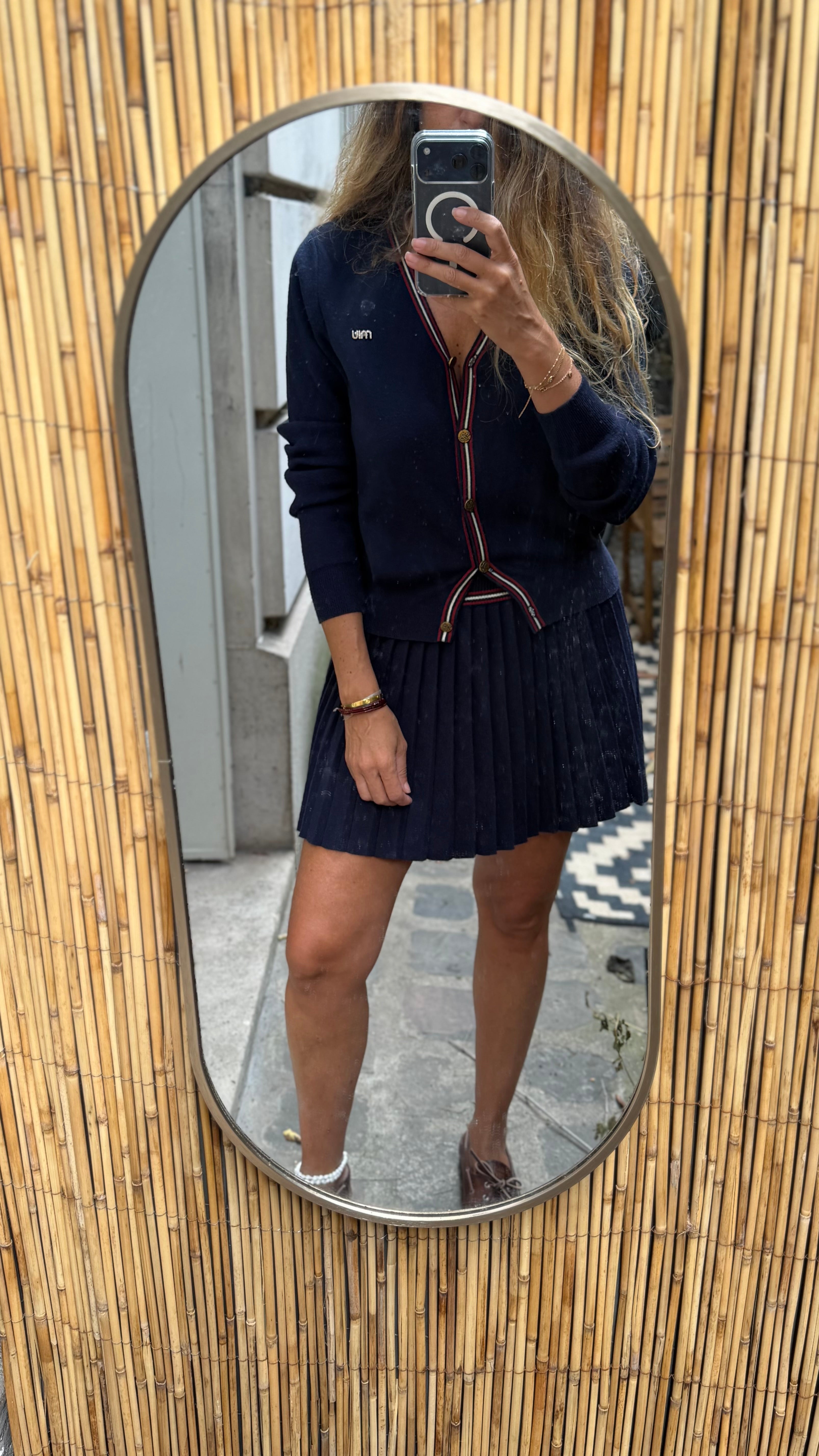 Ensemble Miu Miu – Cardigan & jupe plissée