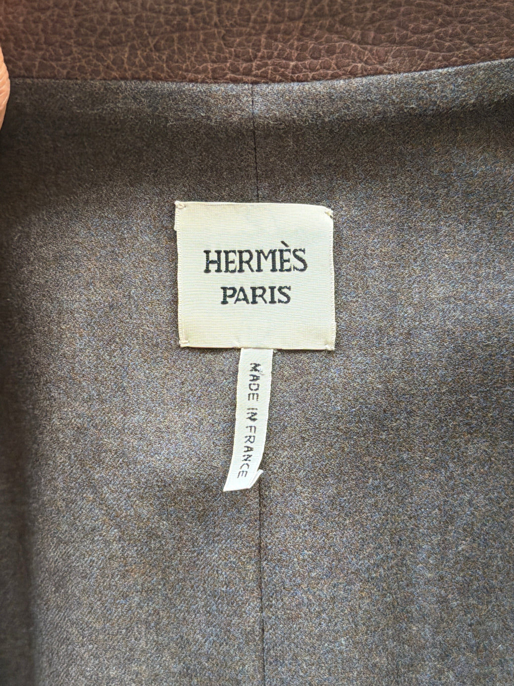 Veste en cuir grainé Hermes