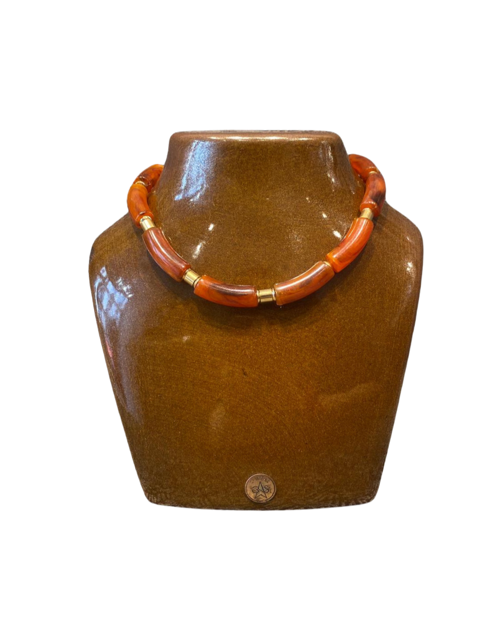 Collier en bakélite doré