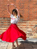 Robe upcyclée Adidas gris et rouge