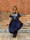 Robe upcyclée Villanova bleu marine
