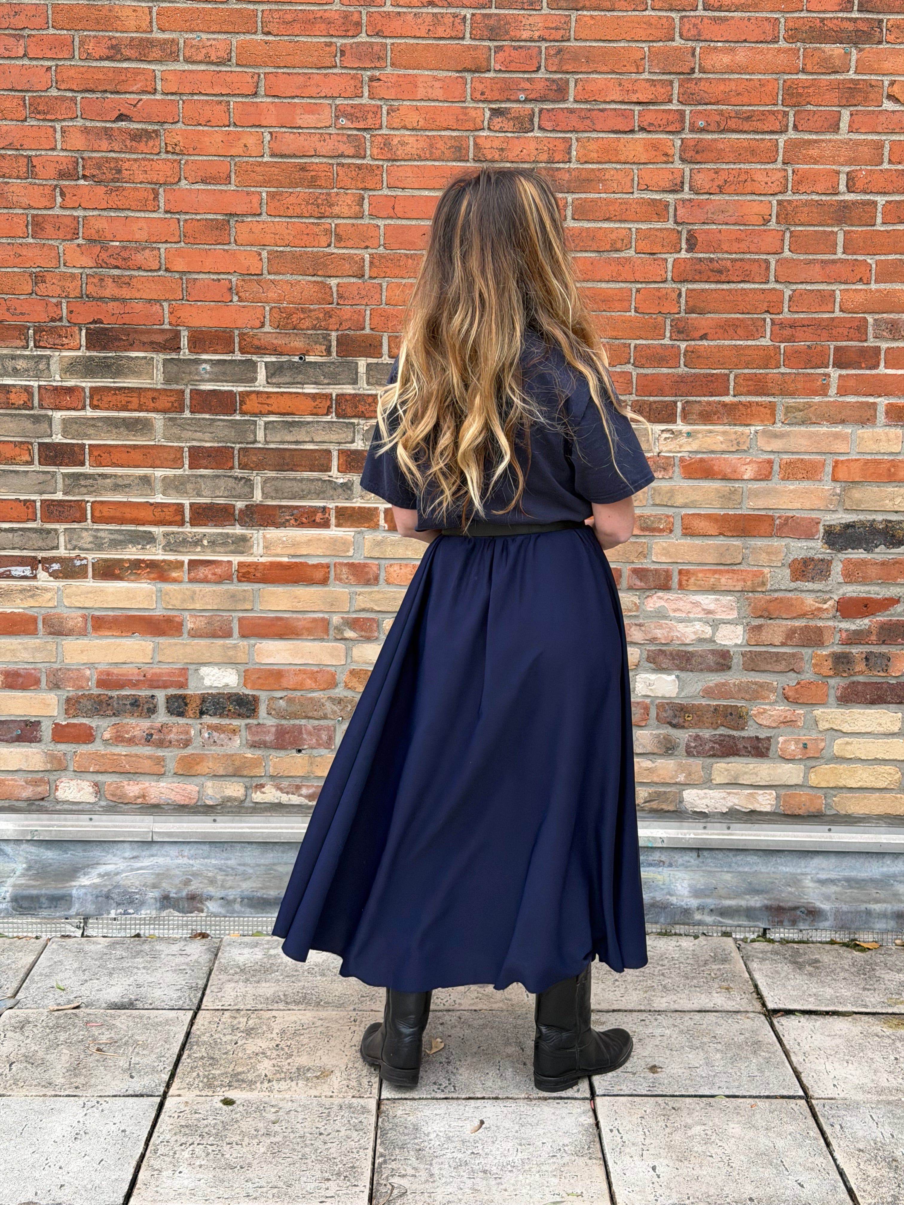 Robe upcyclée Villanova bleu marine