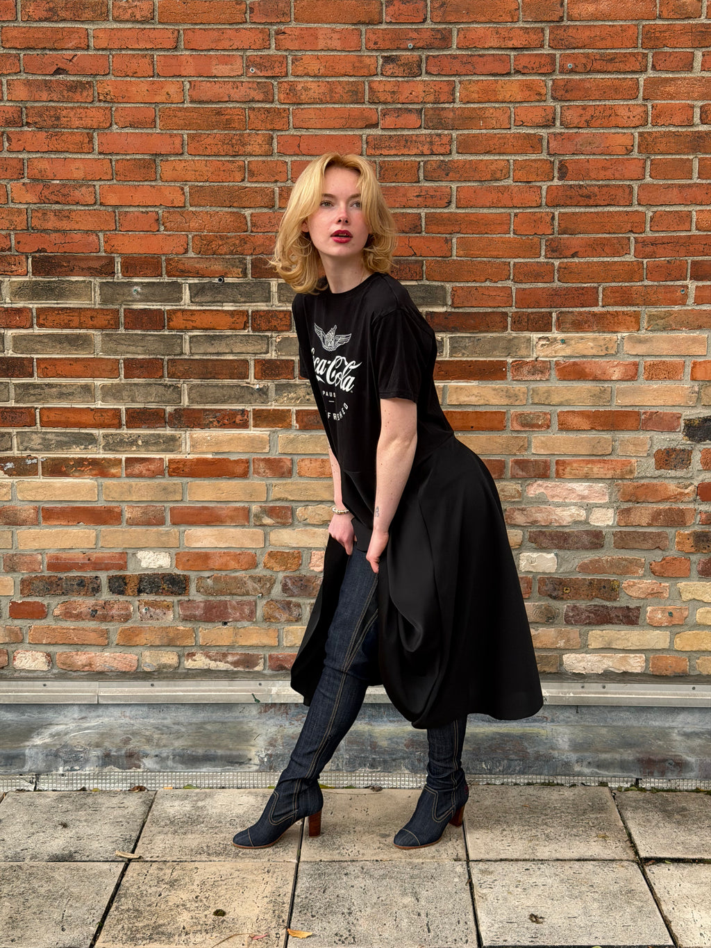 Robe upcyclée Coca-Cola noire