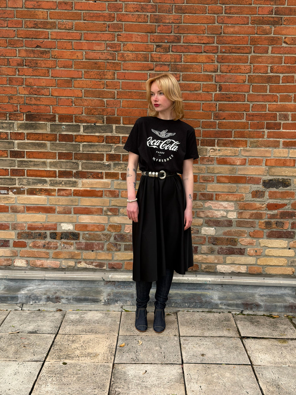 Robe upcyclée Coca-Cola noire