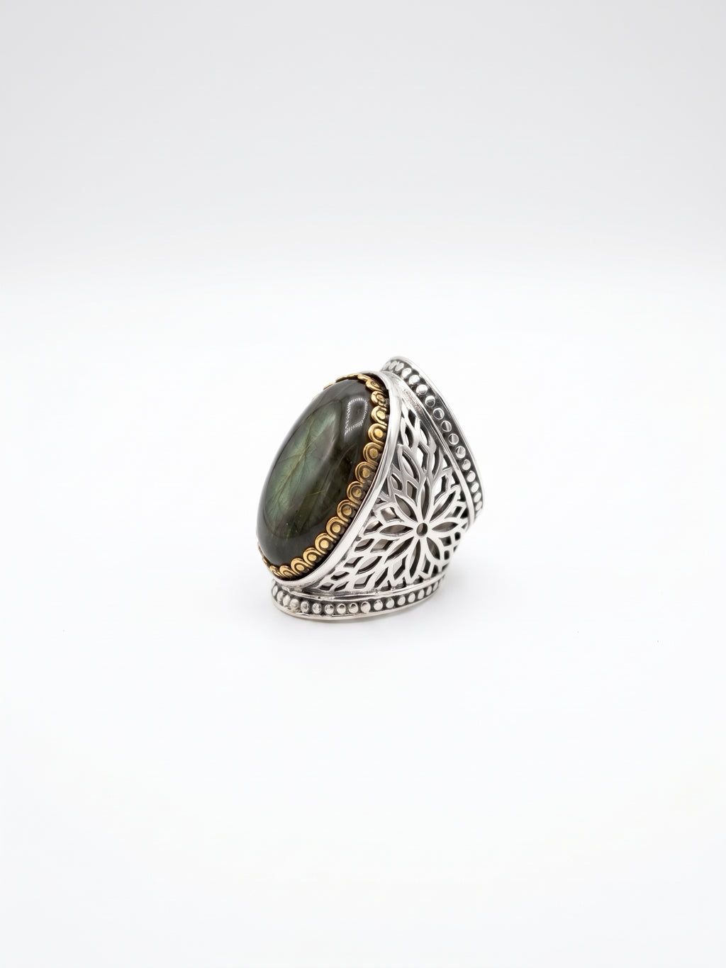 Bague labradorite du Canada - grand modèle