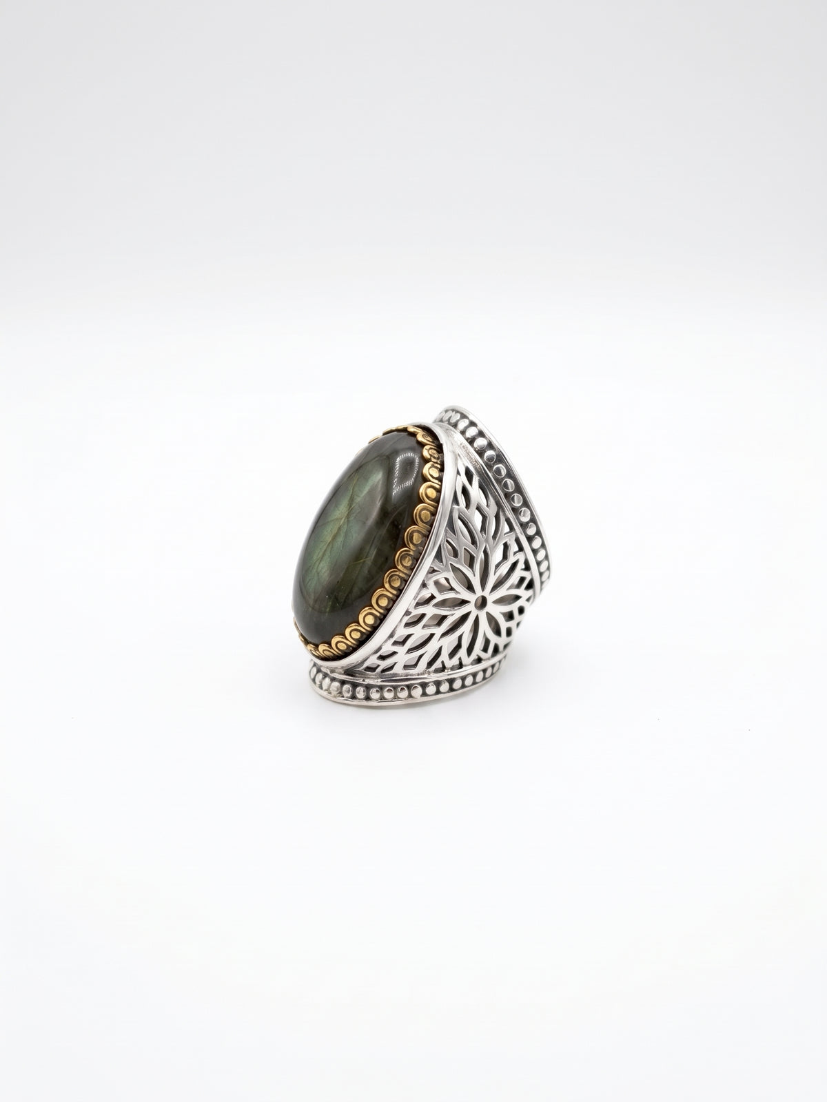 Bague labradorite du Canada - grand modèle