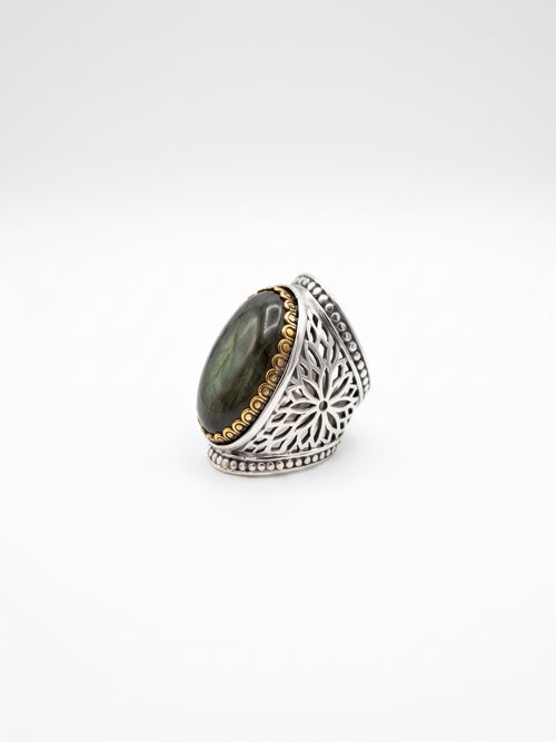 Bague labradorite du Canada - grand modèle