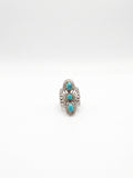 Bague trois turquoises