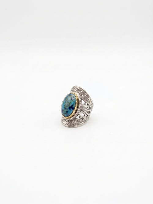 Bague azurite du Pérou
