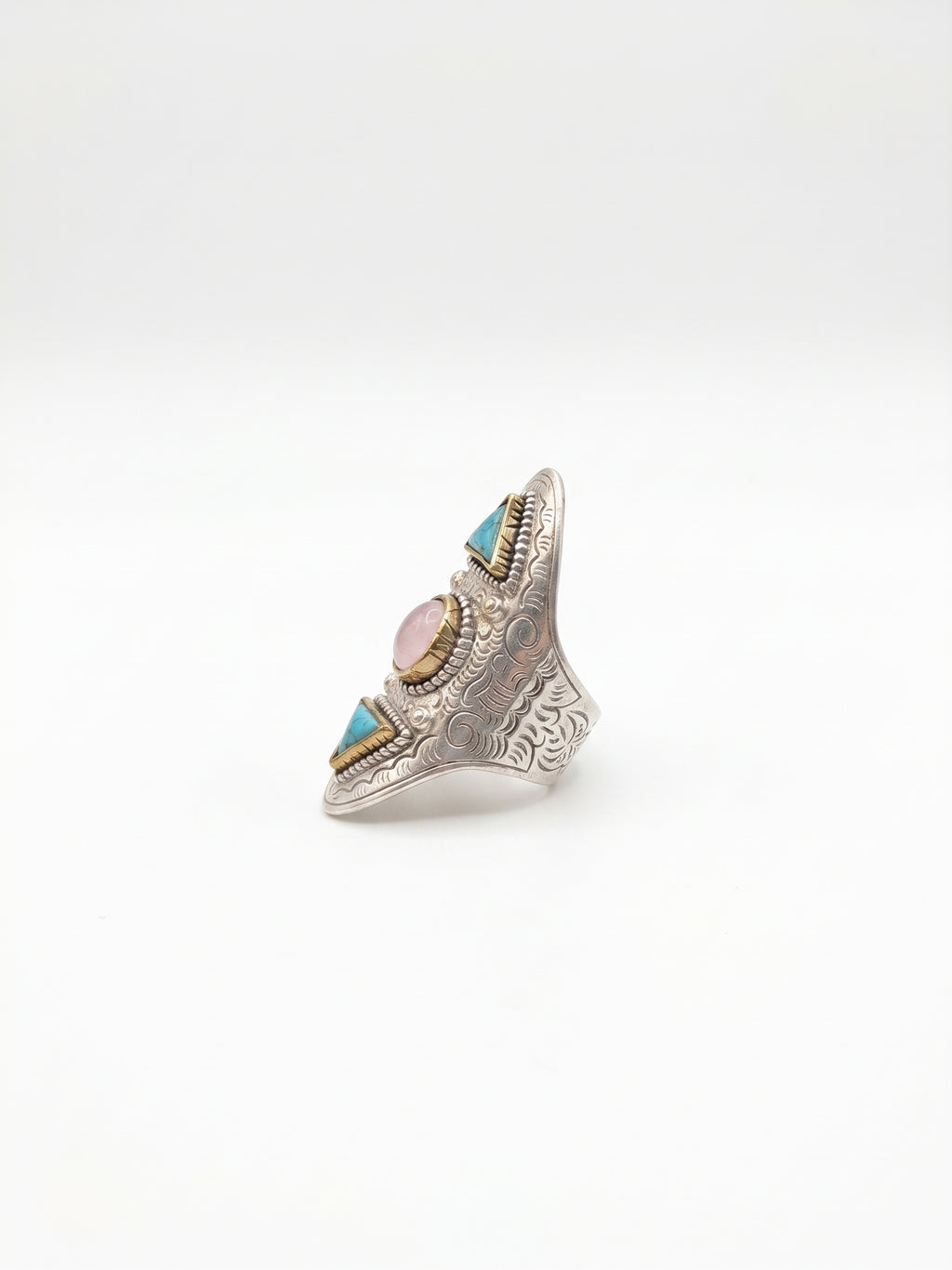 Bague kunzite et turquoise