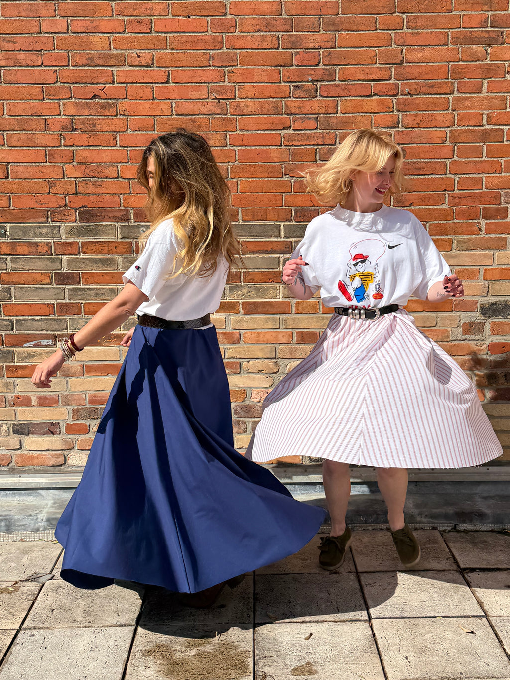 Robe upcyclée USA blanche et marine