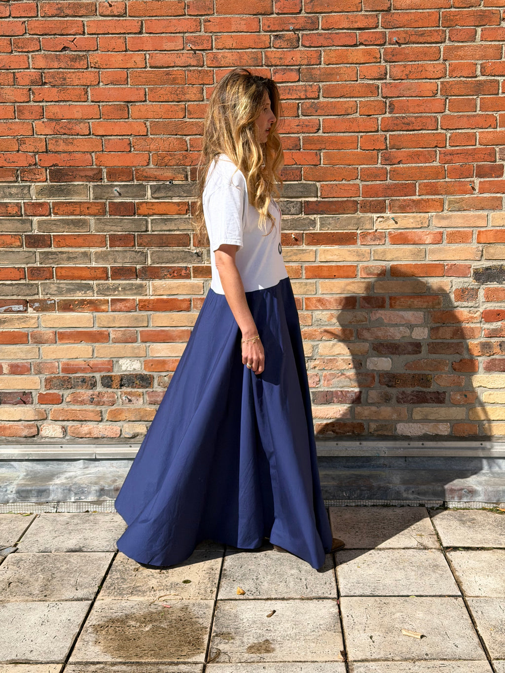 Robe upcyclée USA blanche et marine