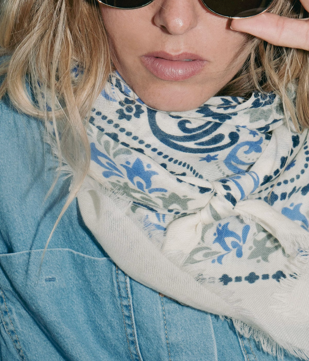 Foulard Ecru Maison Lecomte Flament