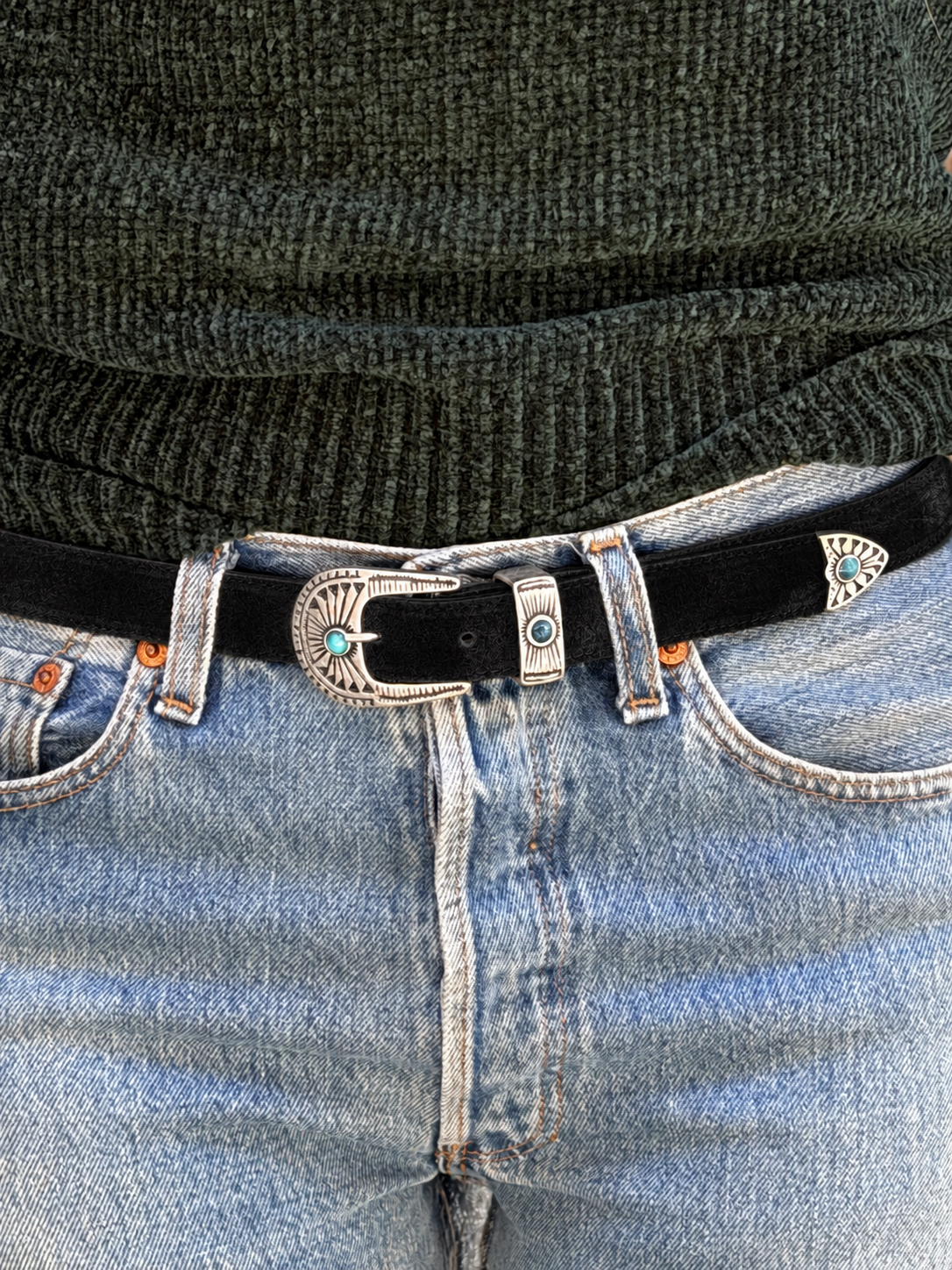 Ceinture en cuir noir