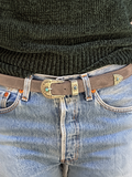 Ceinture en cuir taupe