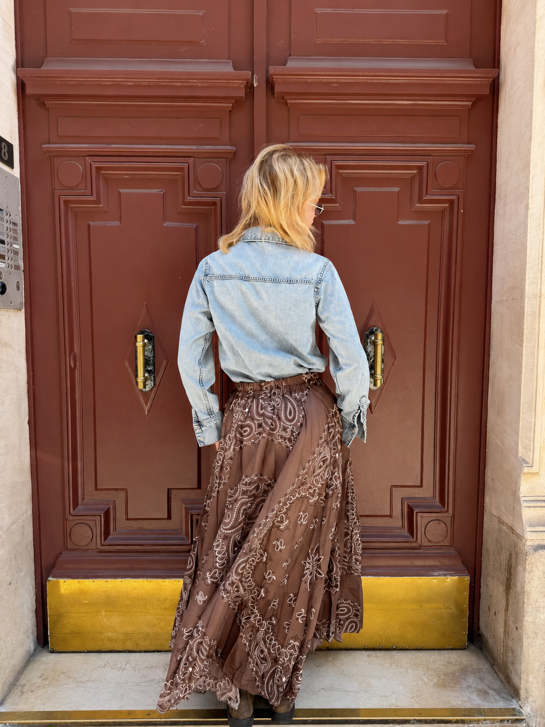 Jupe style bandana marron