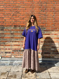 Robe upcyclée Lakers violette et dentelle