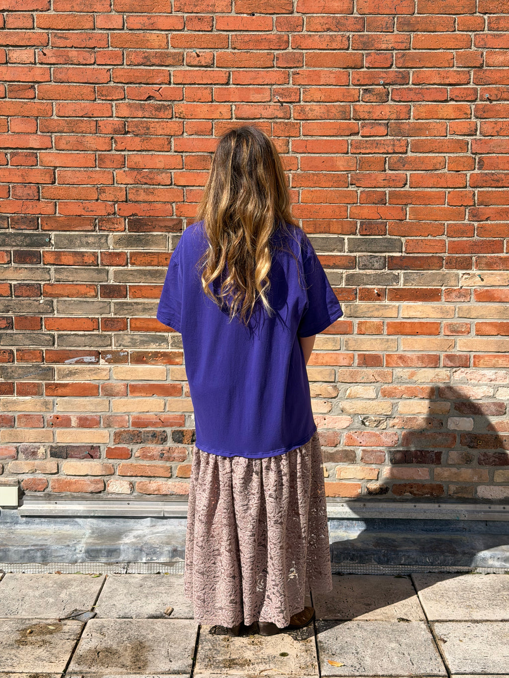 Robe upcyclée Lakers violette et dentelle