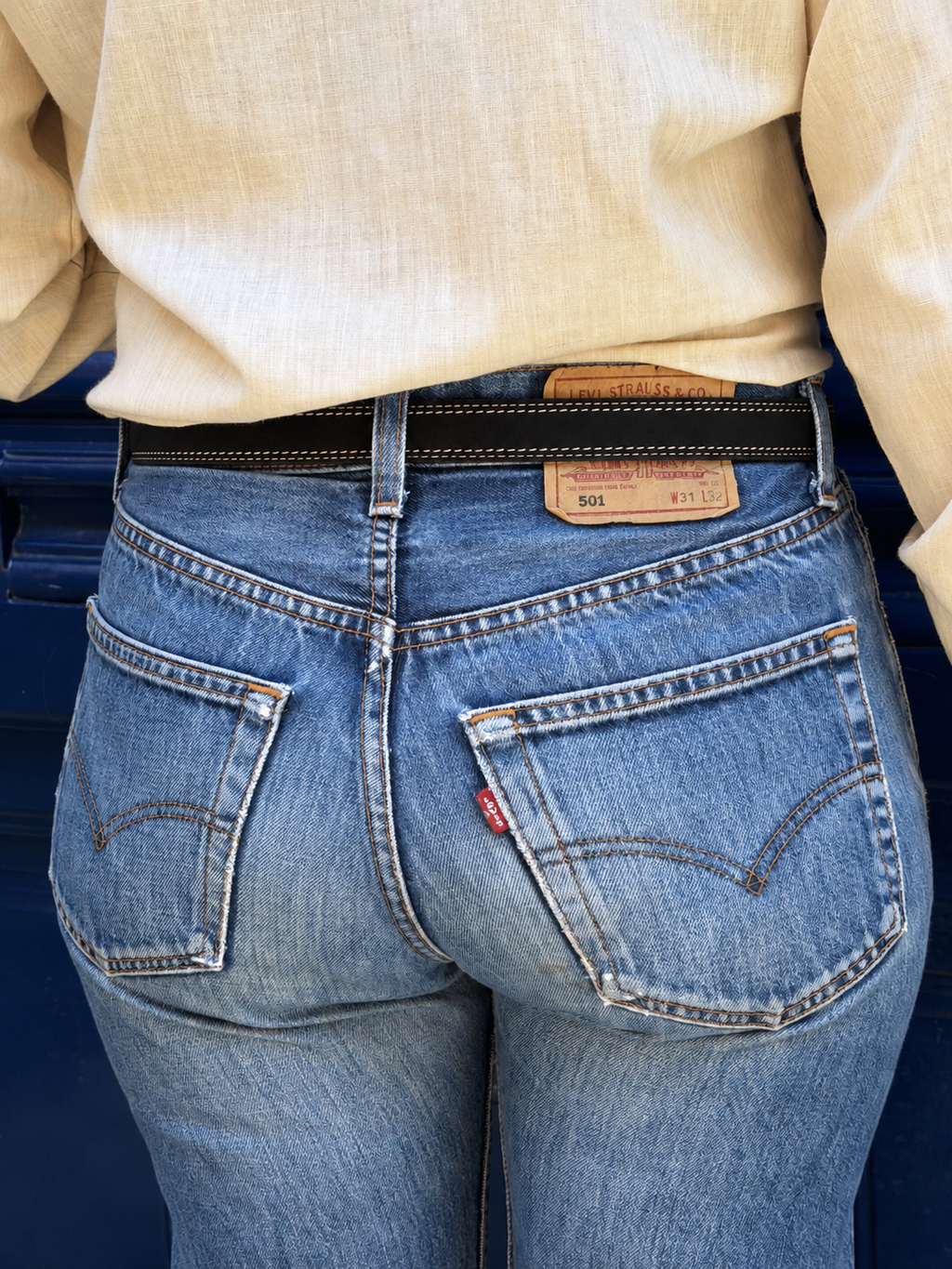 Ceinture en cuir noir et boucle ovale