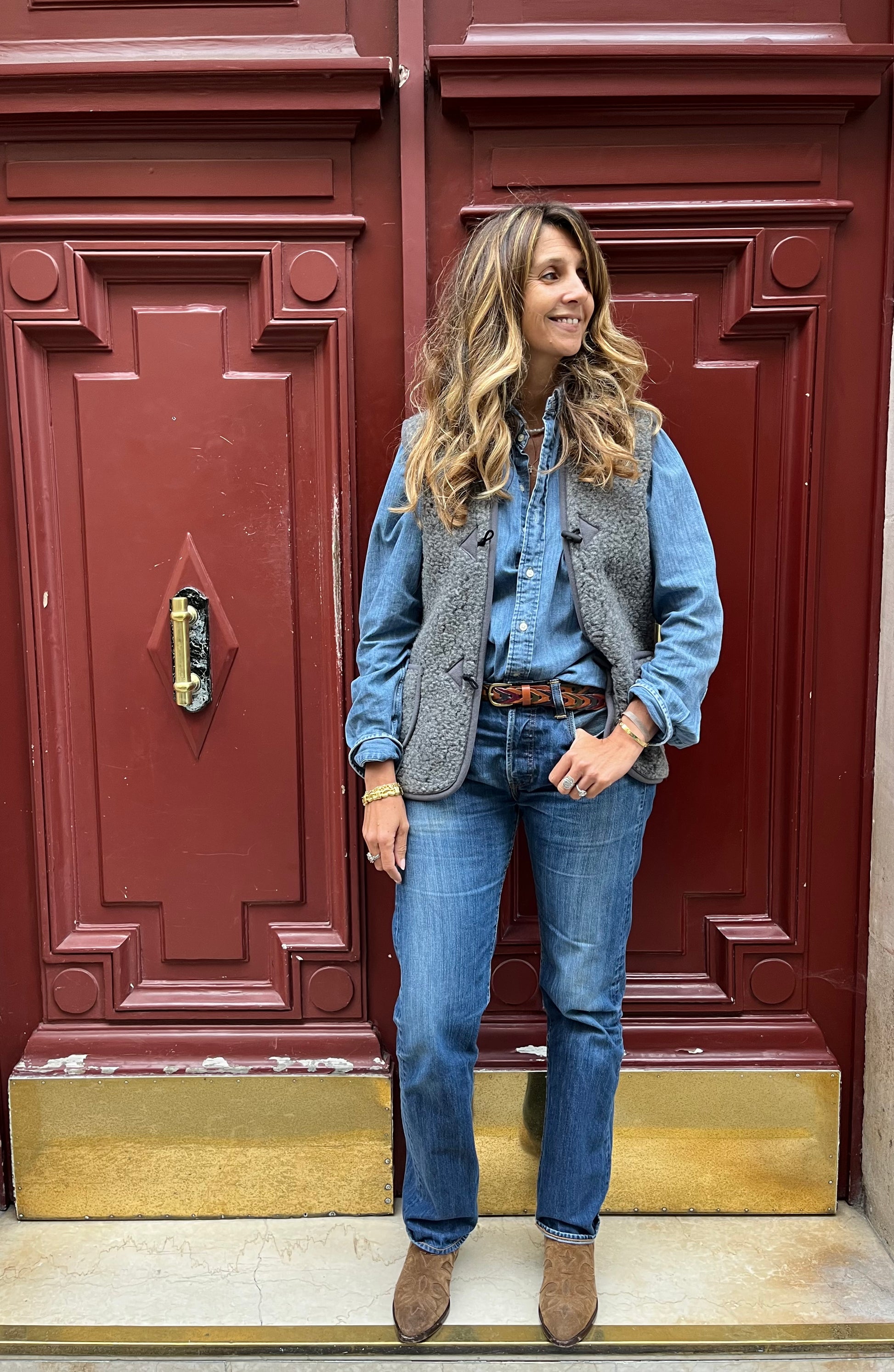 Gilet en laine gris