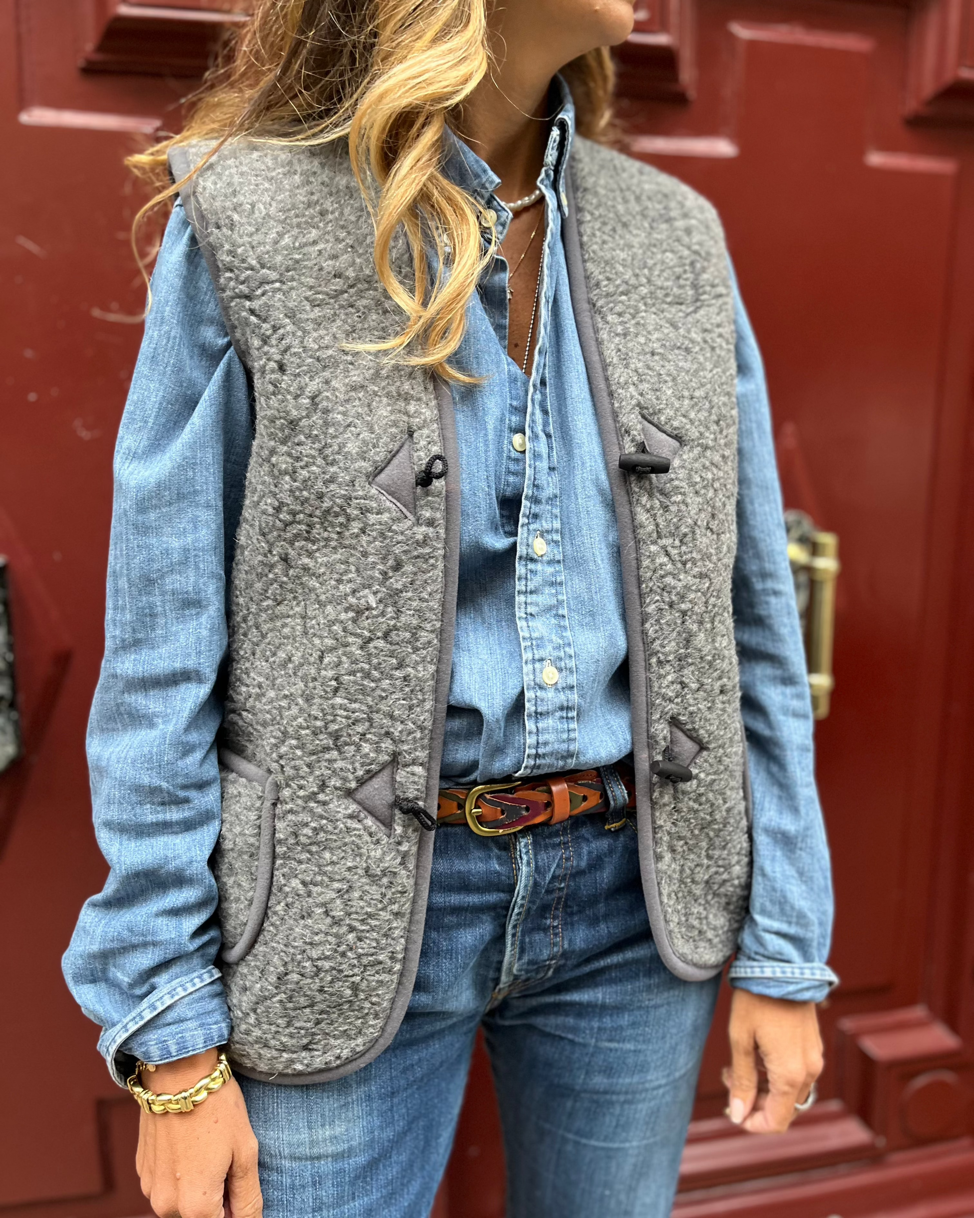 Gilet en laine gris