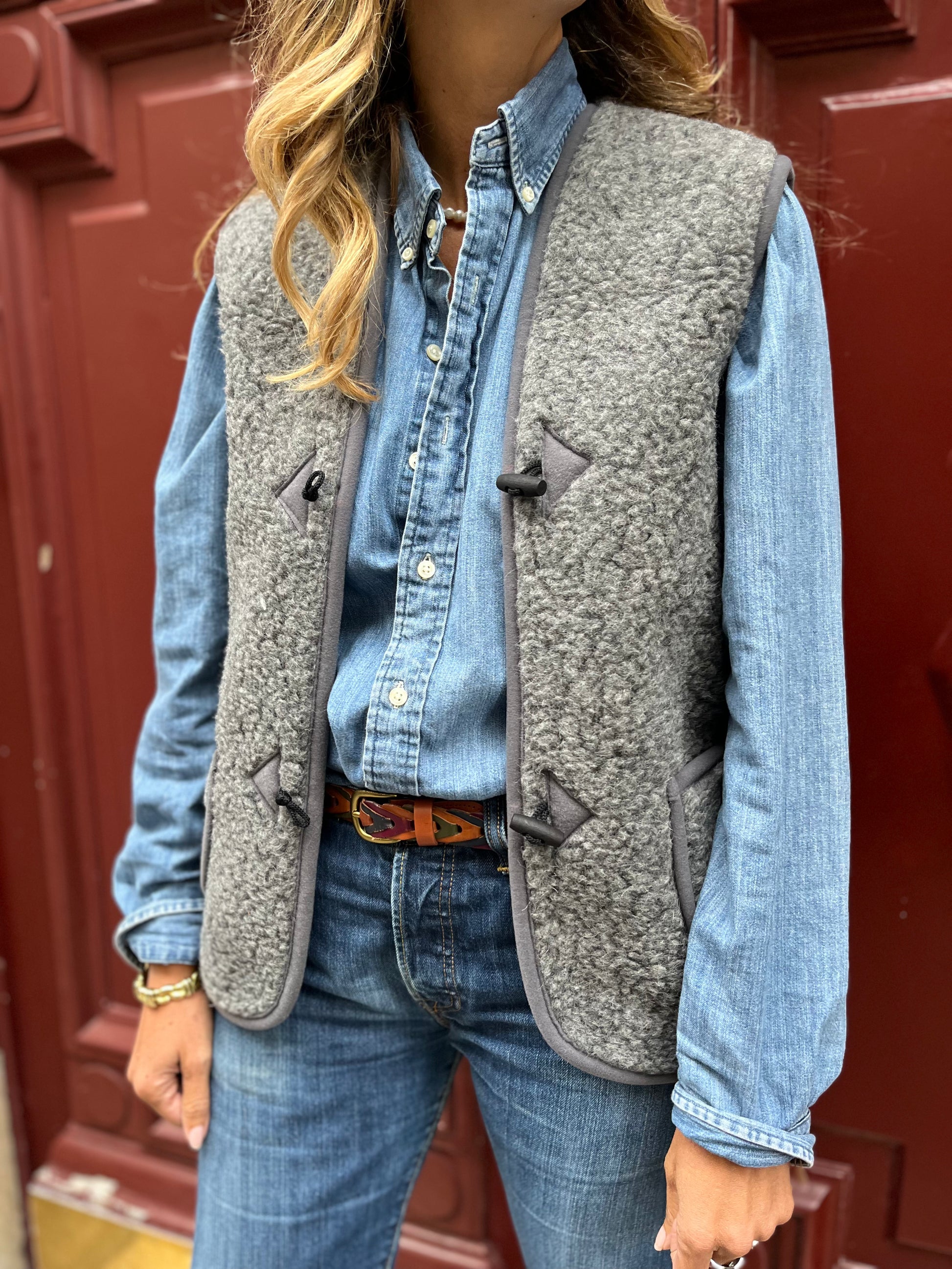 Gilet en laine gris