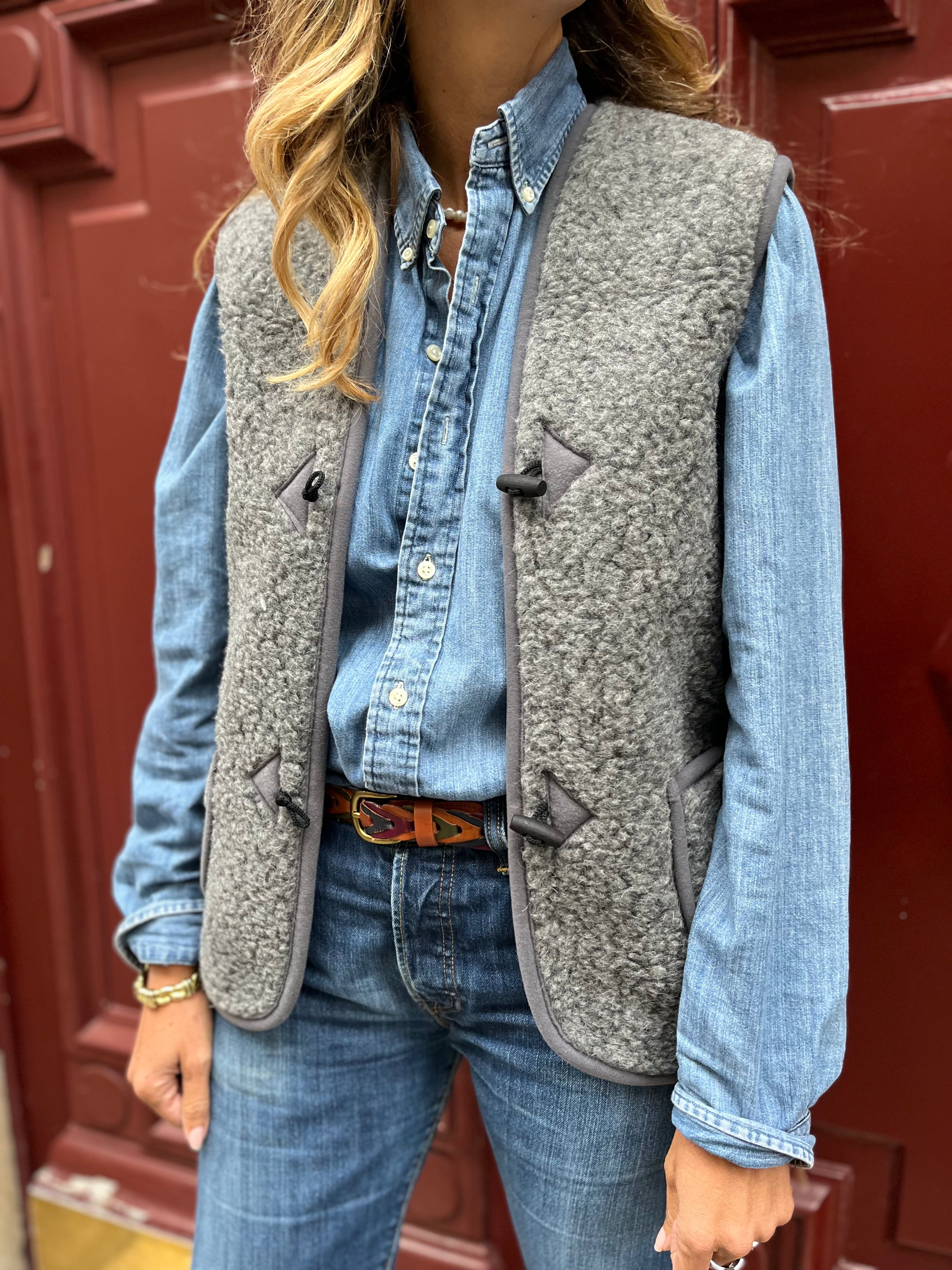 Gilet en laine gris