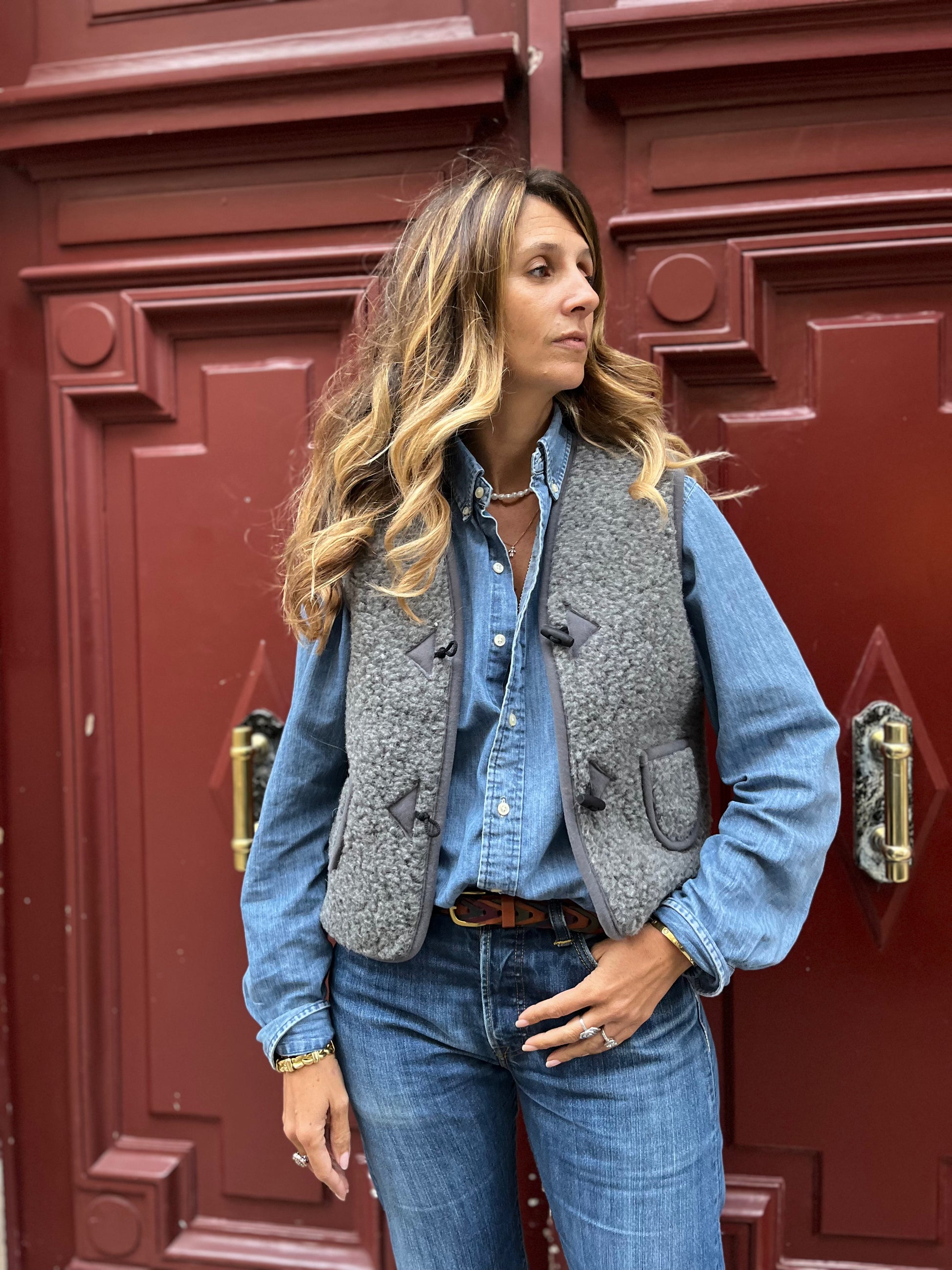 Gilet en laine gris