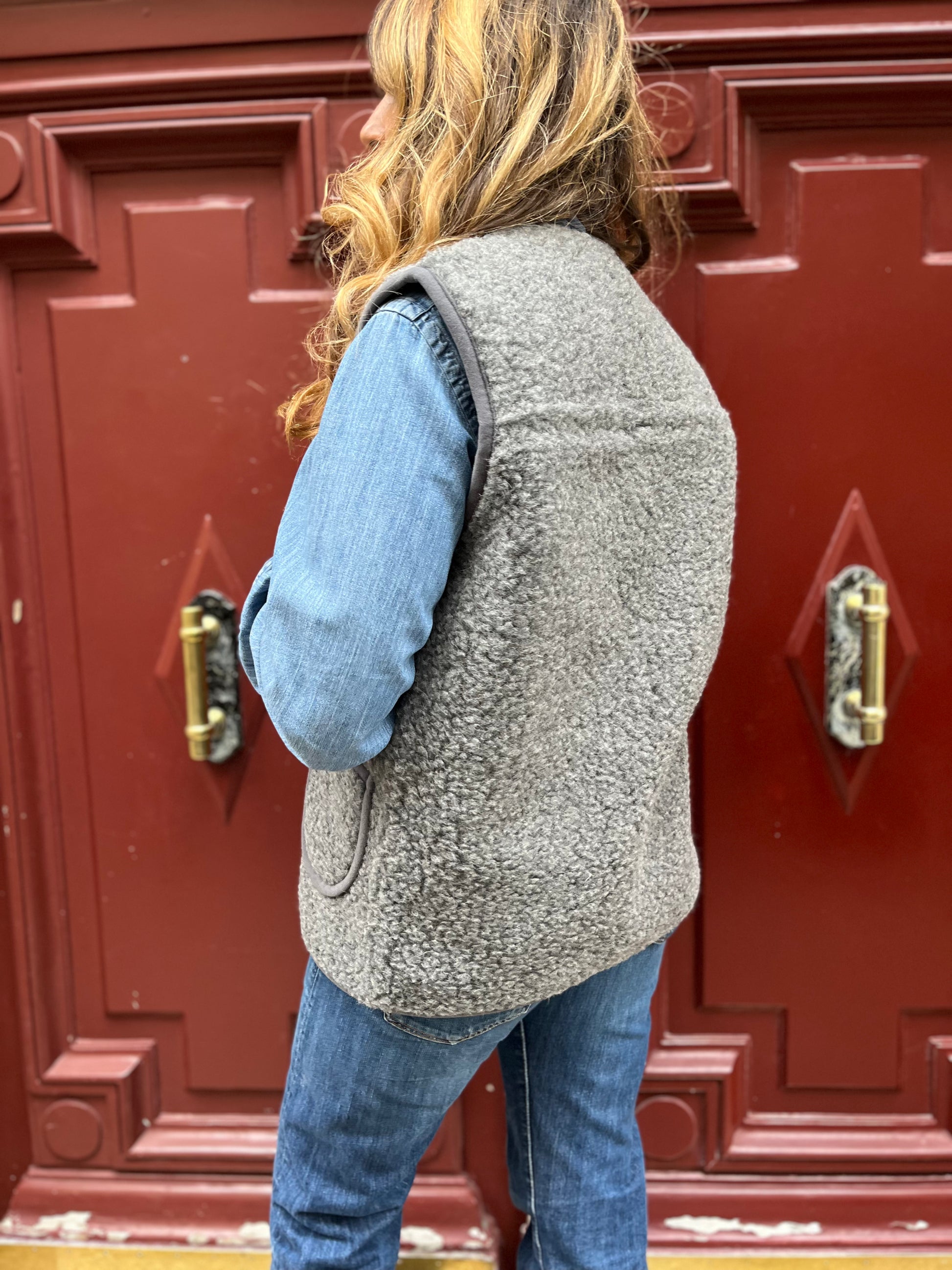 Gilet en laine gris