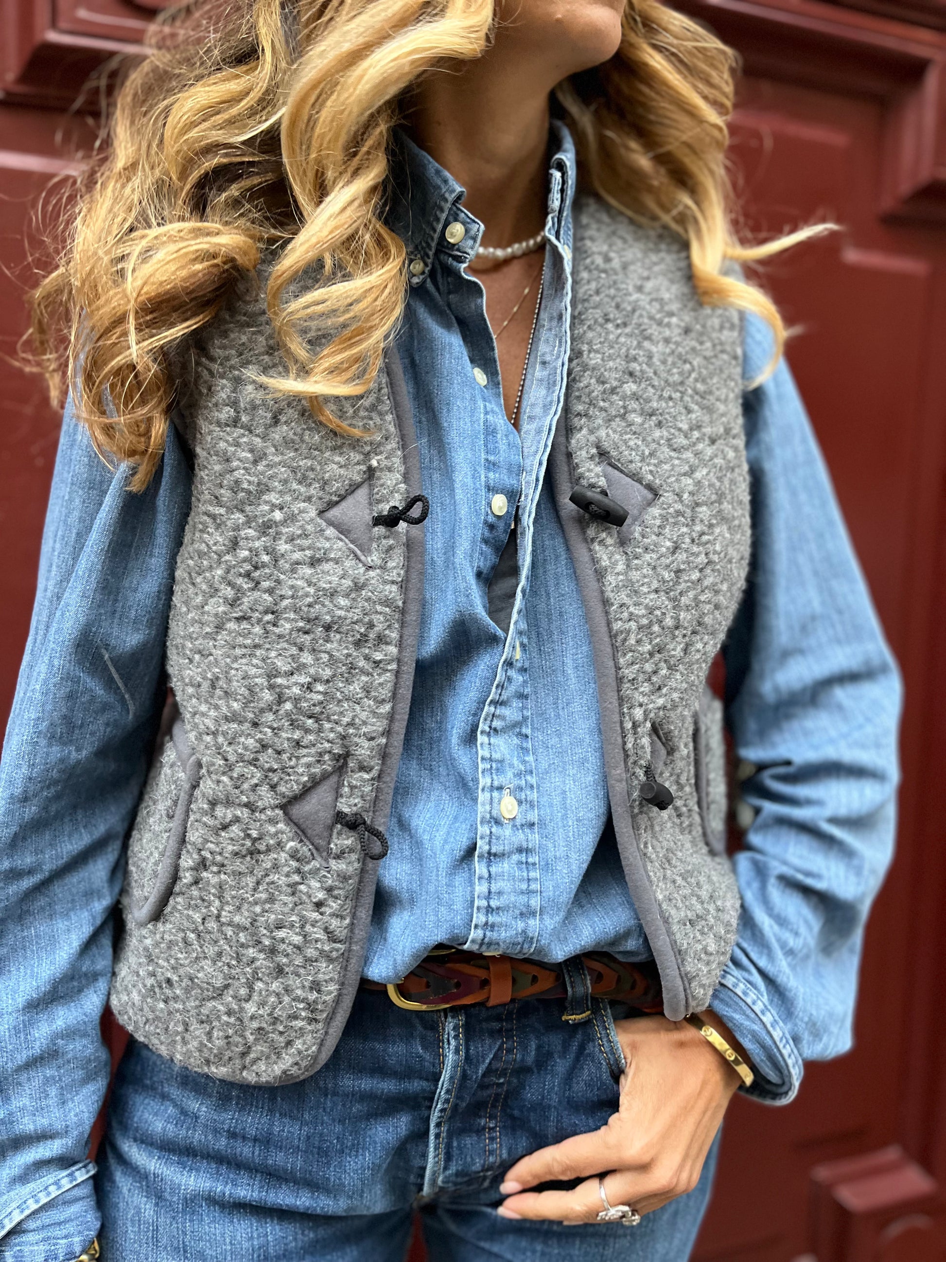 Gilet en laine gris