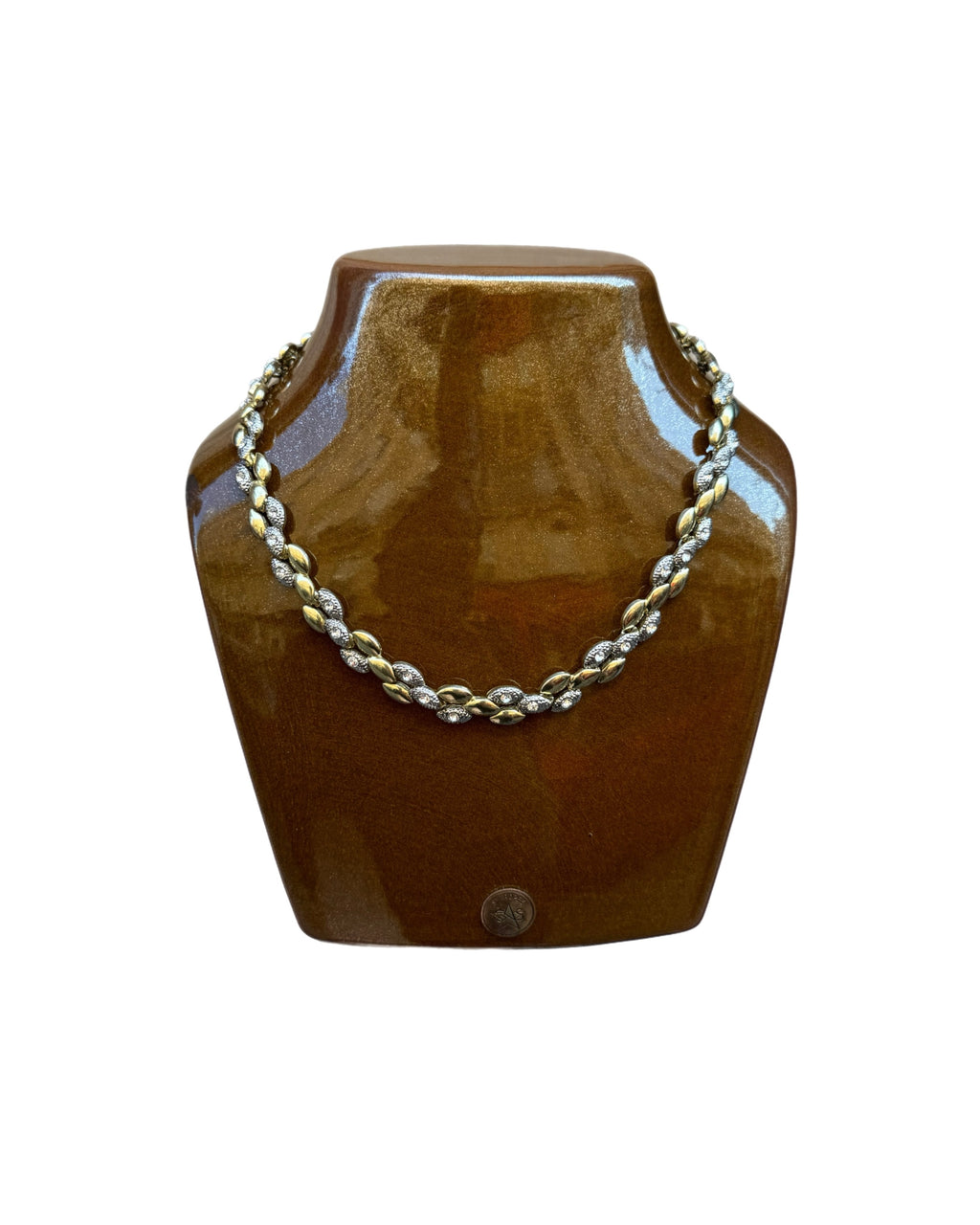 Collier à maillons dorés et argentés