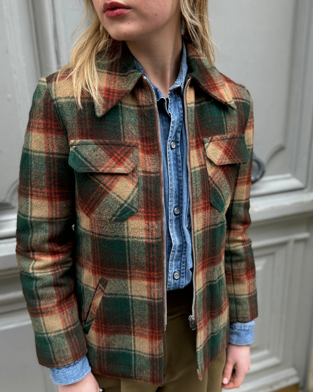Veste à carreaux 70's