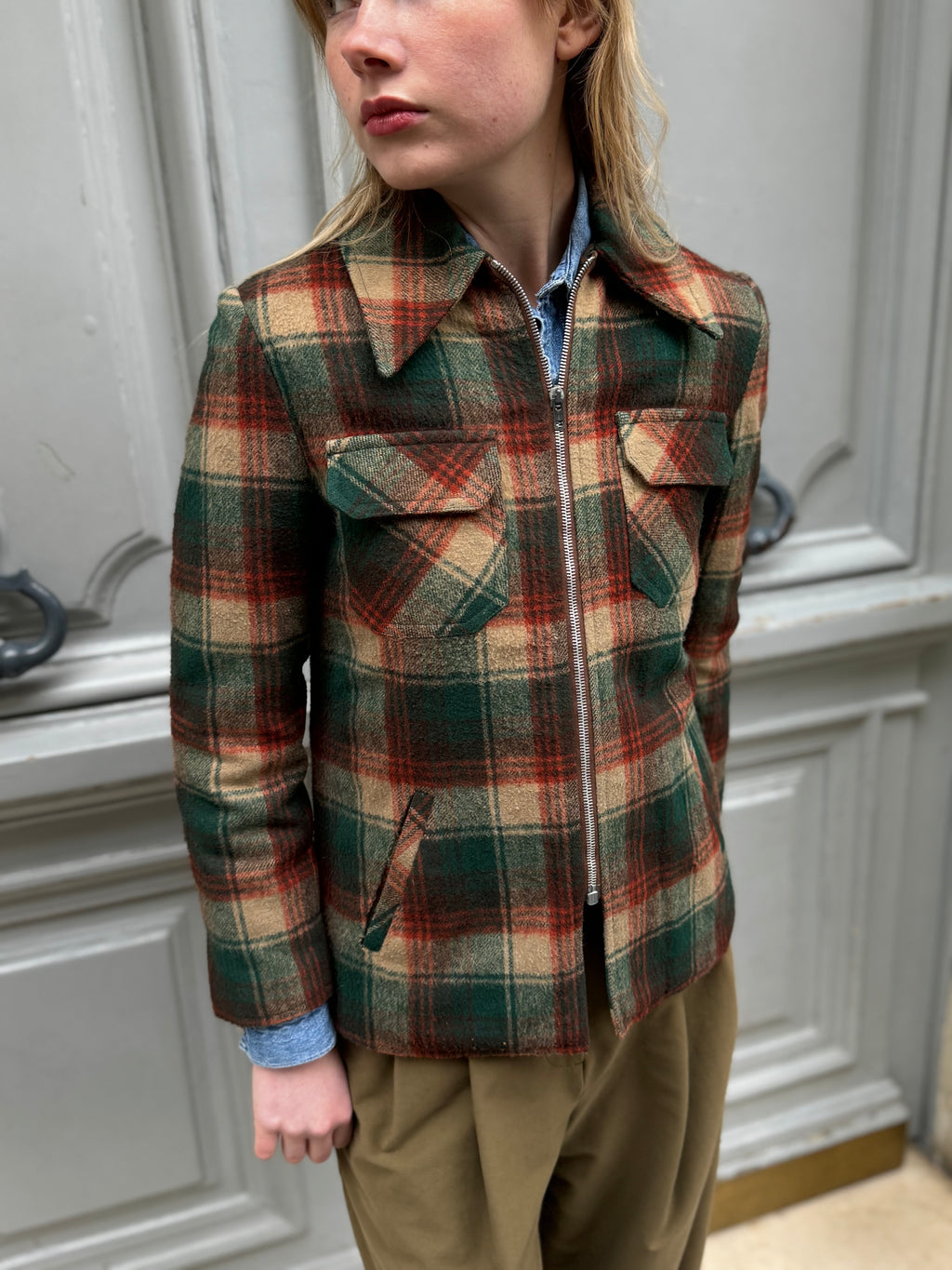 Veste à carreaux 70's