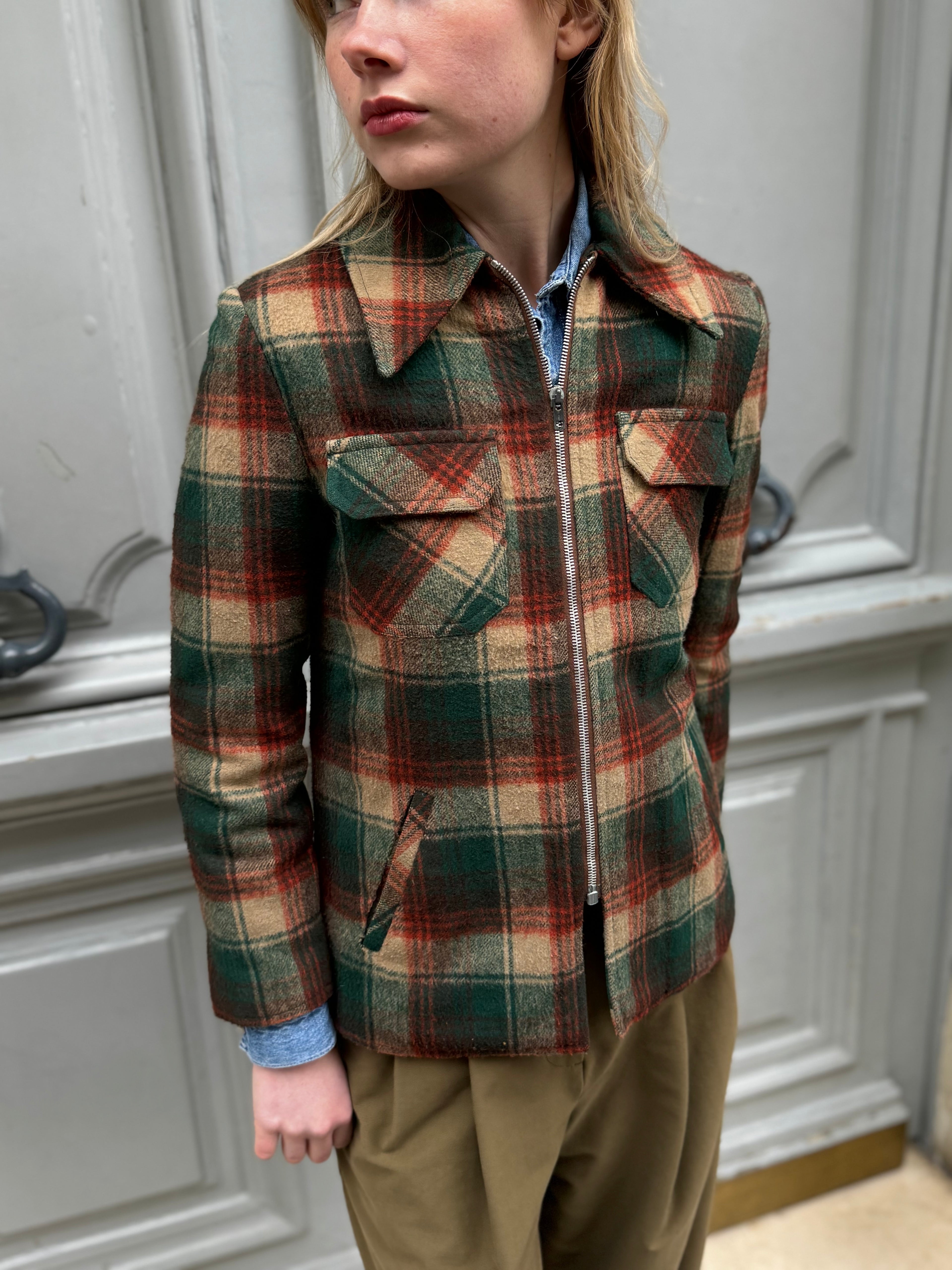 Veste à carreaux 70's