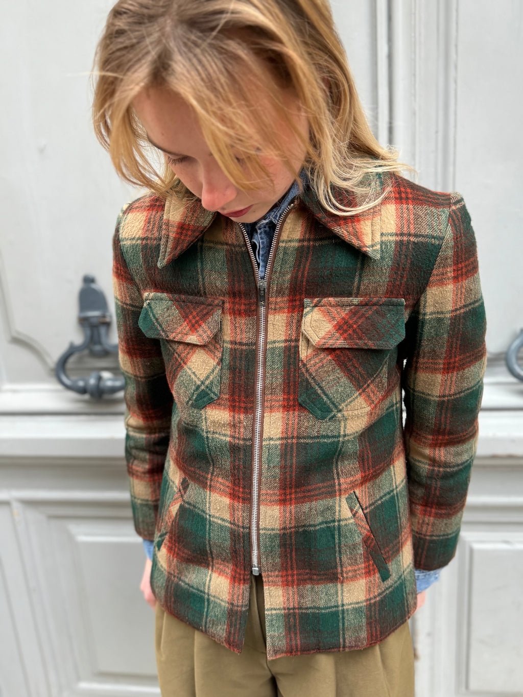 Veste à carreaux 70's