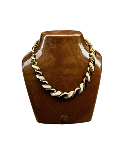 Collier doré bicolore Monet