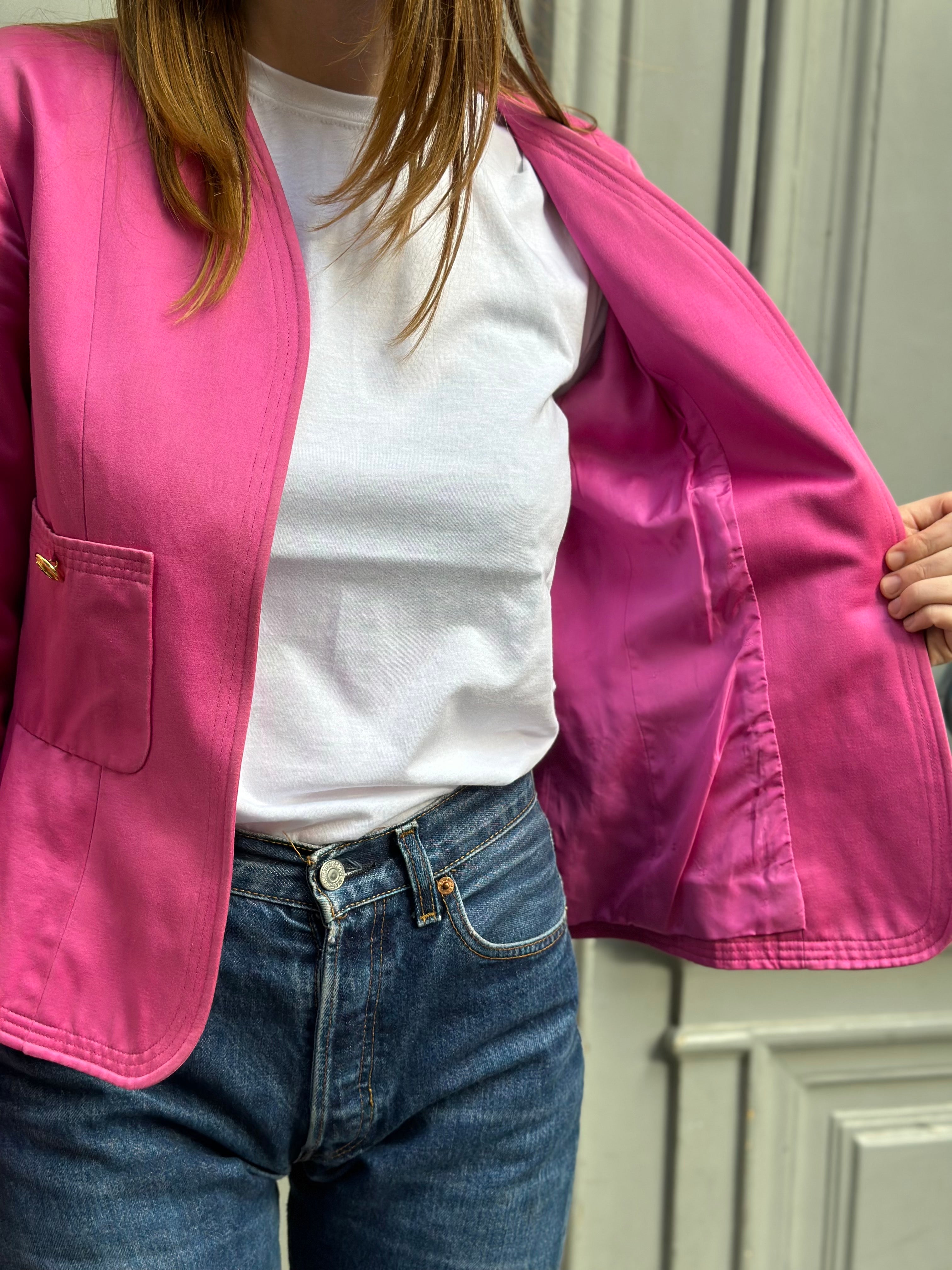 Veste en satin rose Chanel