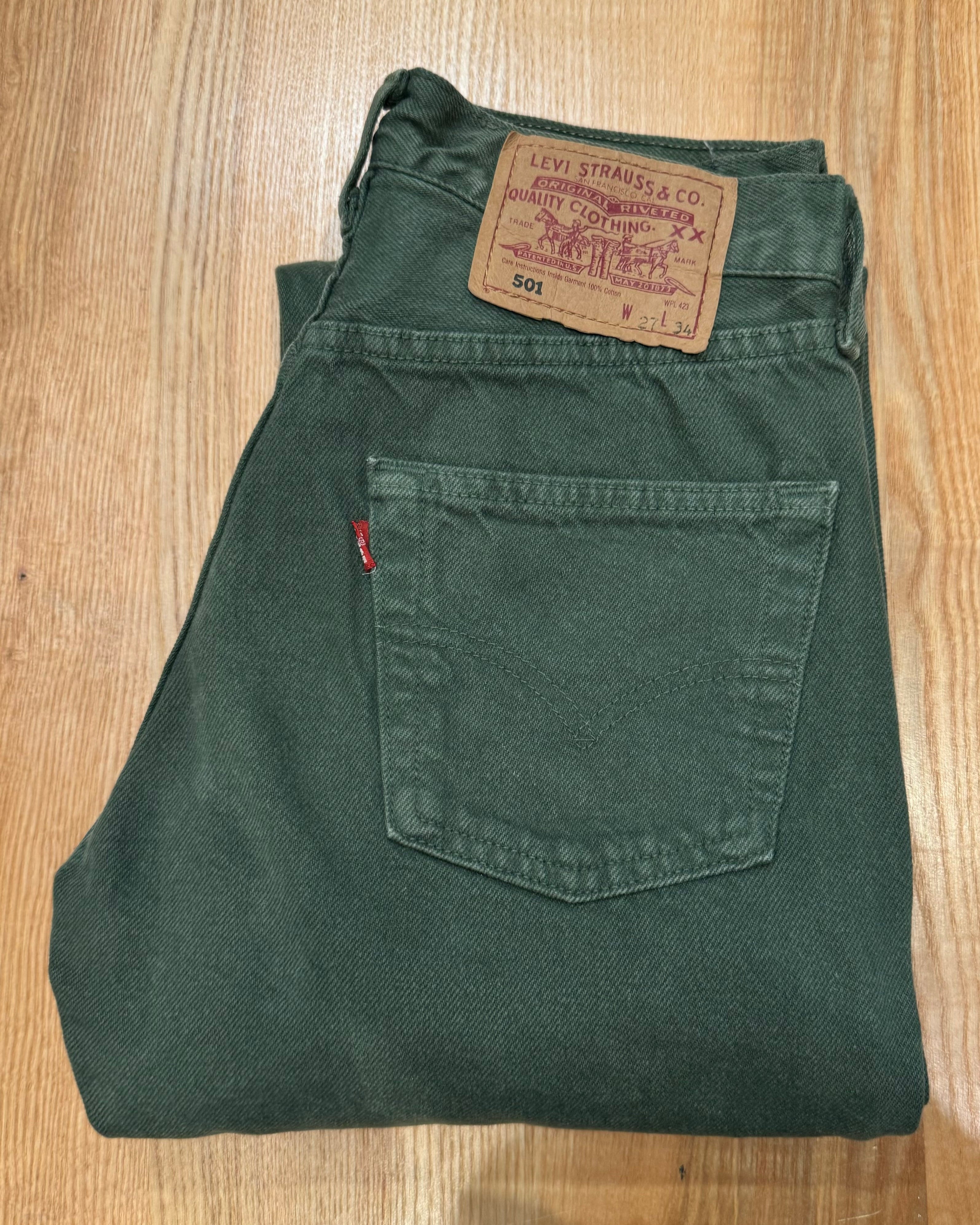 Jeans Levi's 501 W27 L34 kaki - numéro H4