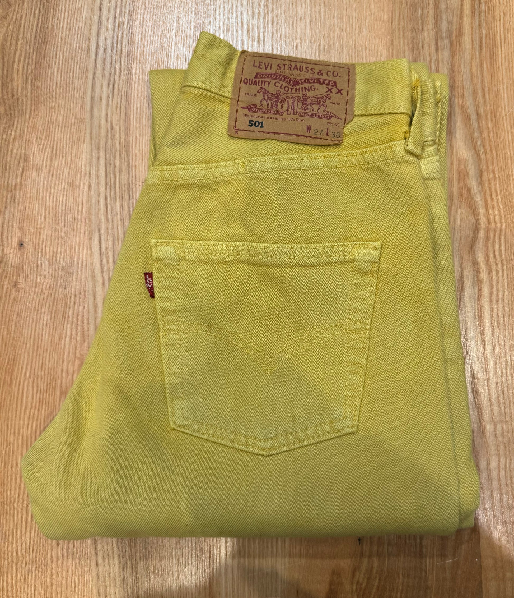 Jeans Levi's 501 W27 L30 jaune - numéro J4